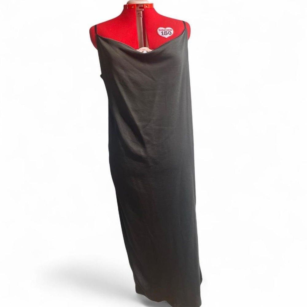 J for Justify Black Cowl Neck midi Slip Dress